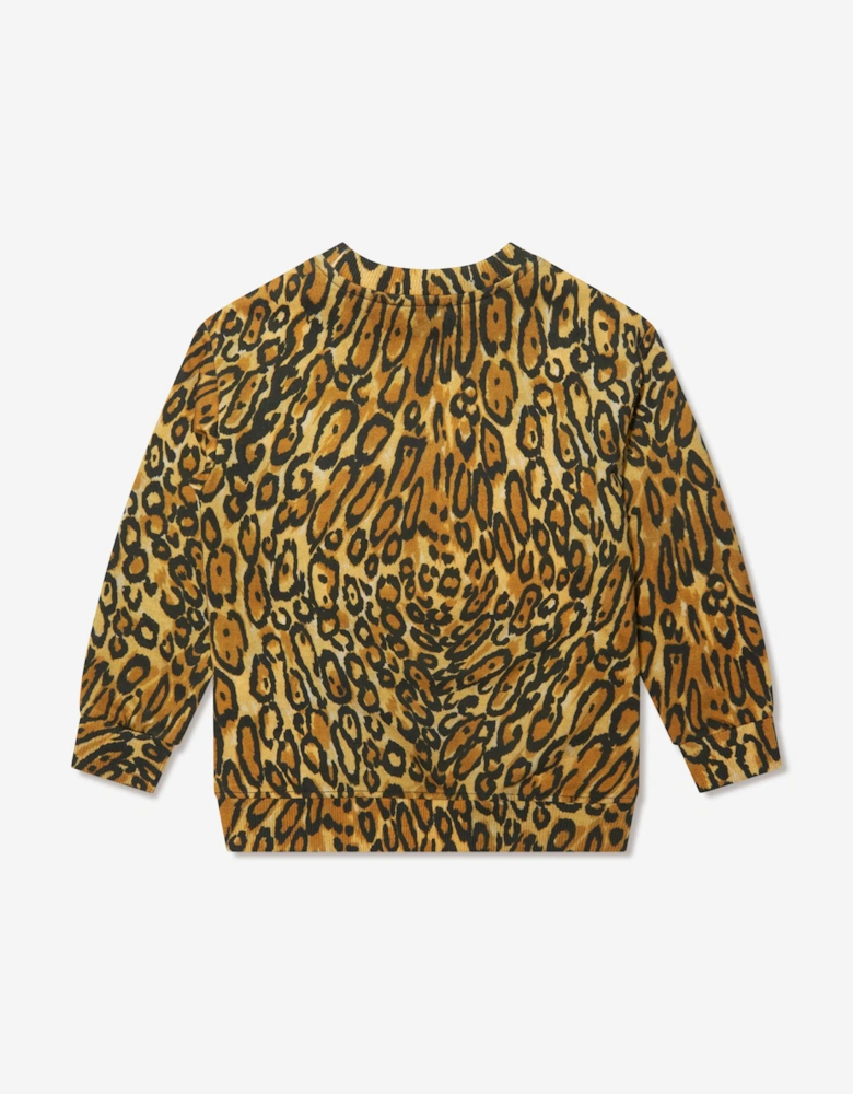 Boys Leopard Print Sweatshirt in Brown