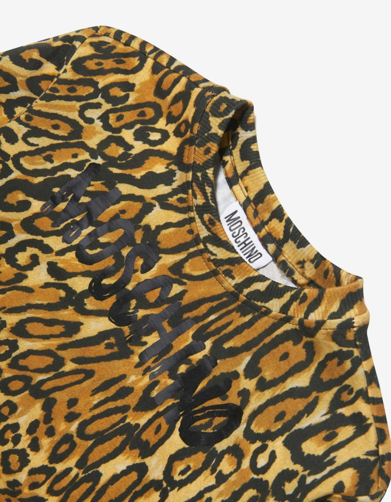 Boys Leopard Print Sweatshirt in Brown