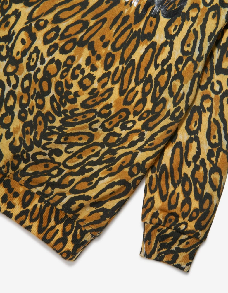 Boys Leopard Print Sweatshirt in Brown