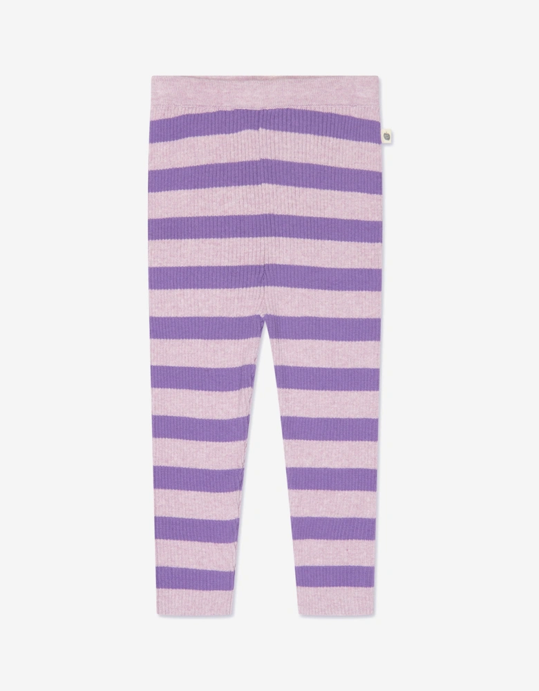 Baby Girls Cashmere Knit Leggings in Purple