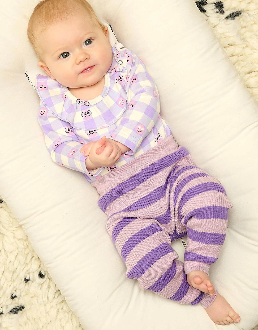 Baby Girls Cashmere Knit Leggings in Purple