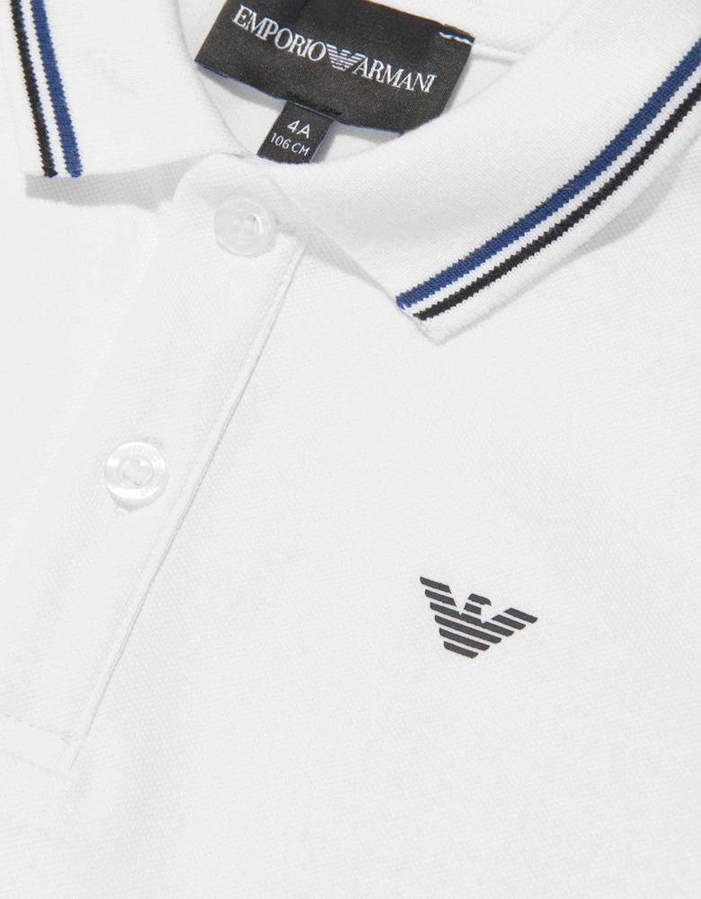 Boys Logo Polo Shirt In White