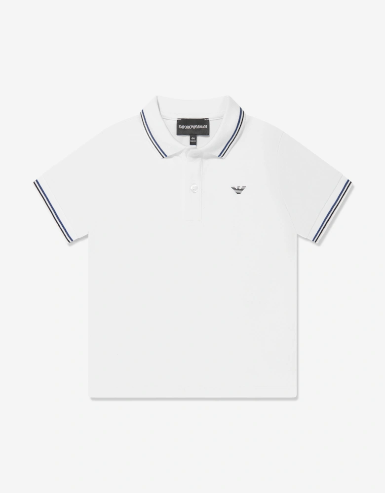 Boys Logo Polo Shirt In White