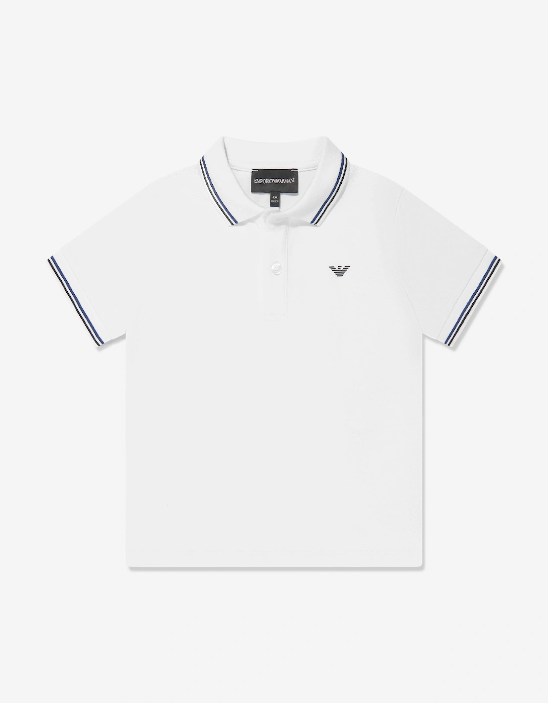 Emporio Armani Boys Logo Polo Shirt In White - Size: 4 years