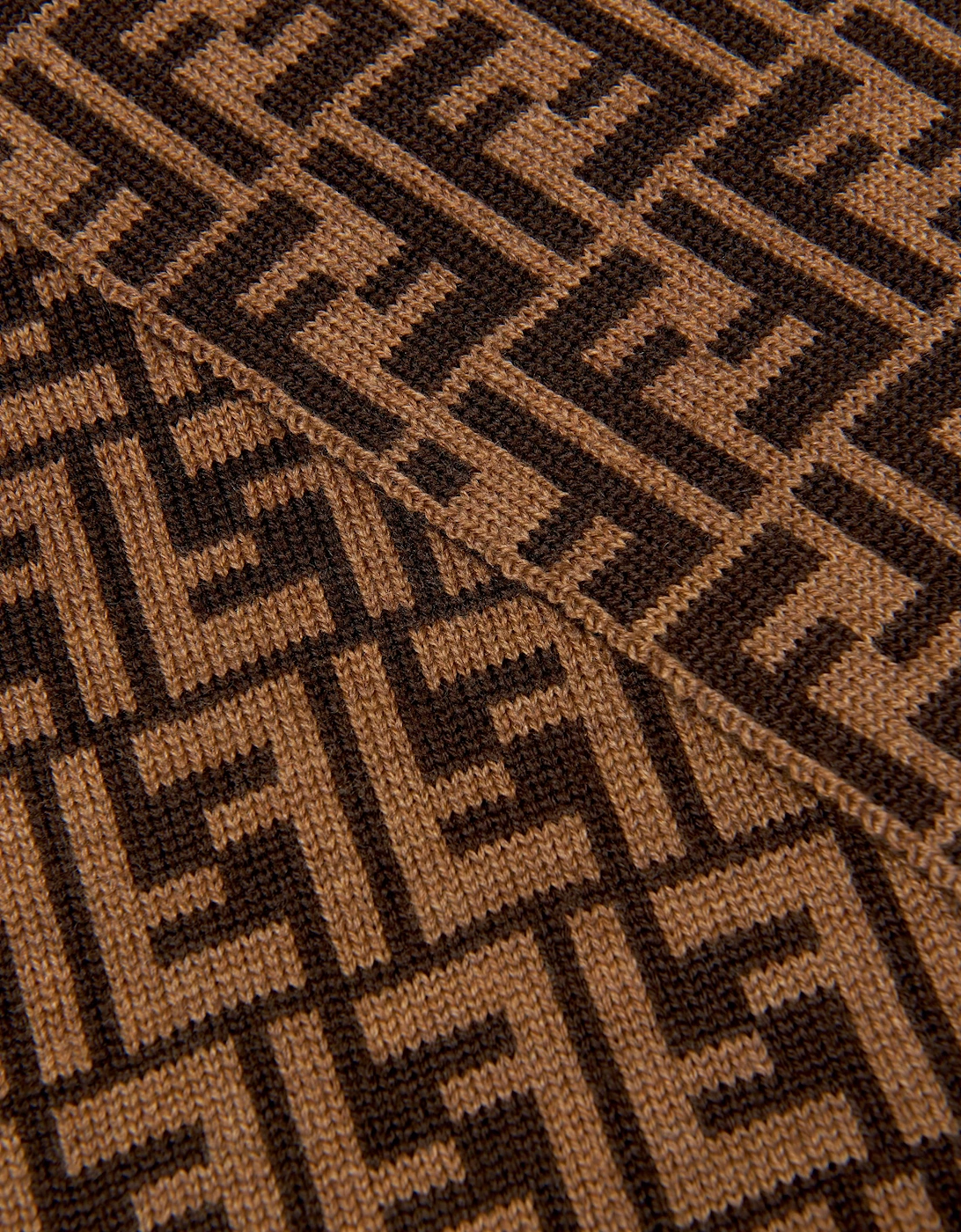 Kids Wool Logo Scarf in Brown