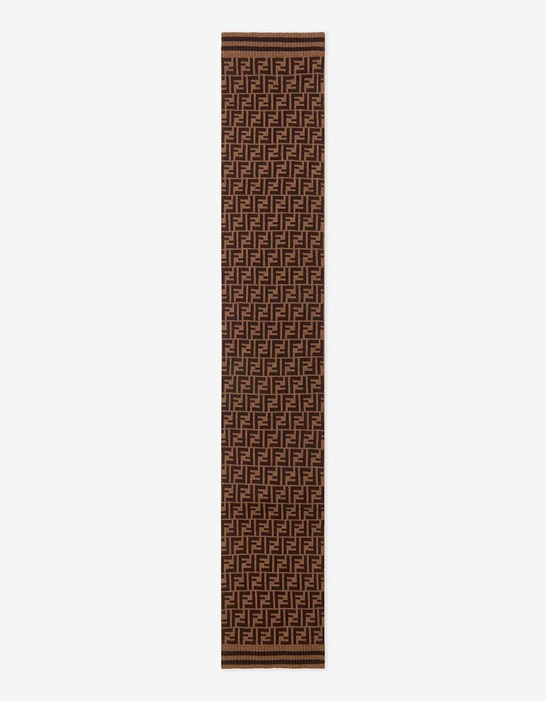 Kids Wool Logo Scarf in Brown