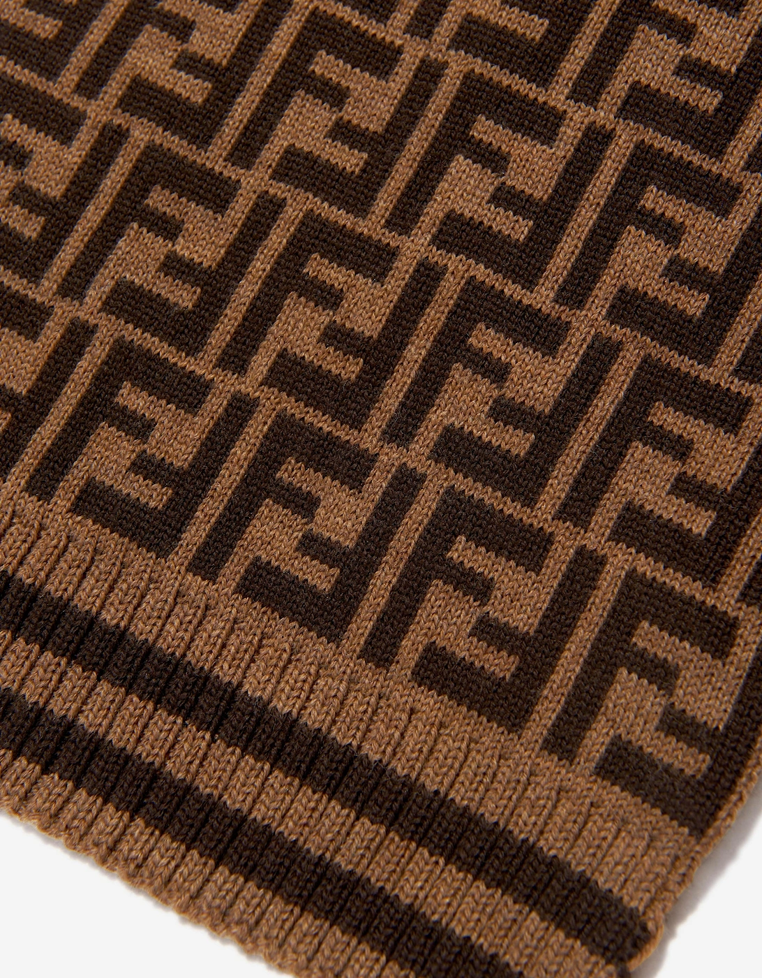Kids Wool Logo Scarf in Brown