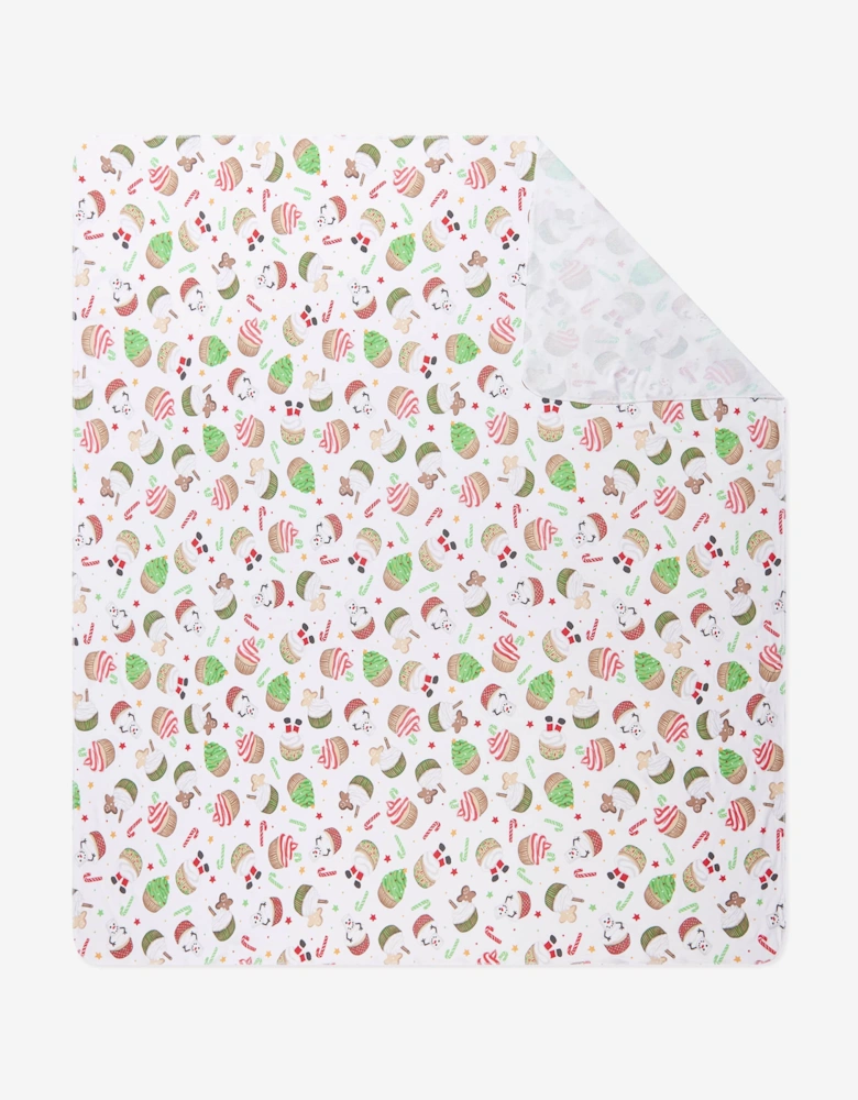 Baby Festive Cupcakes Swaddle Blanket in White