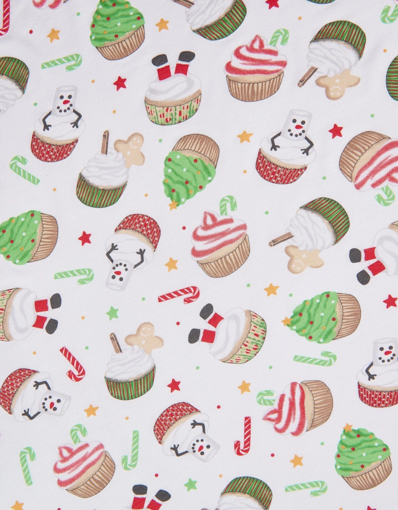 Baby Festive Cupcakes Swaddle Blanket in White