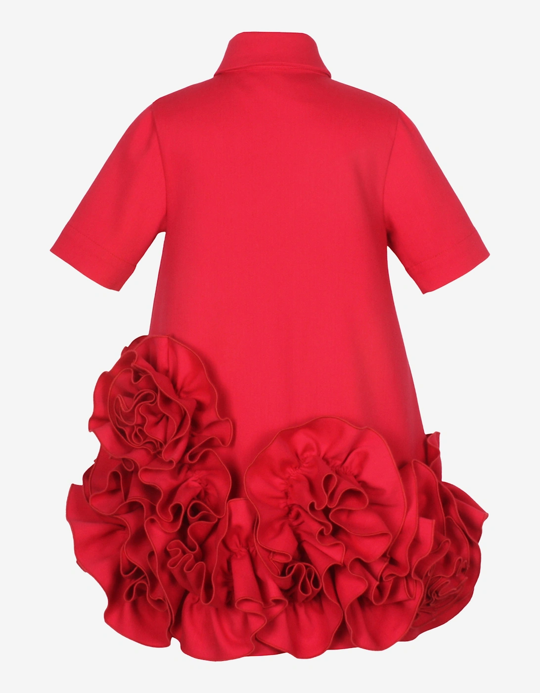 Girls Dream On Frilly Flower Dress in Red