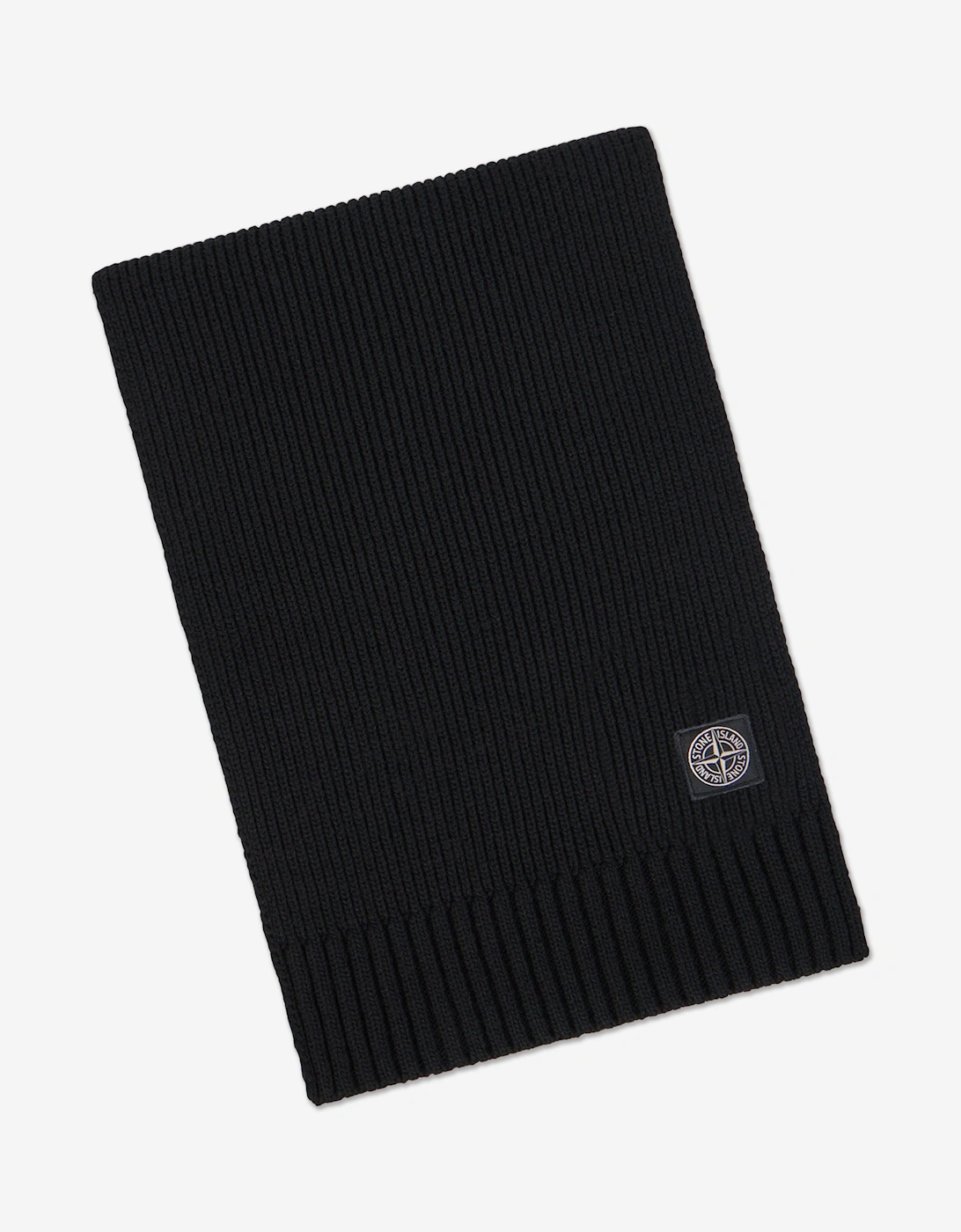 Boys Wool Knitted Logo Scarf in Black