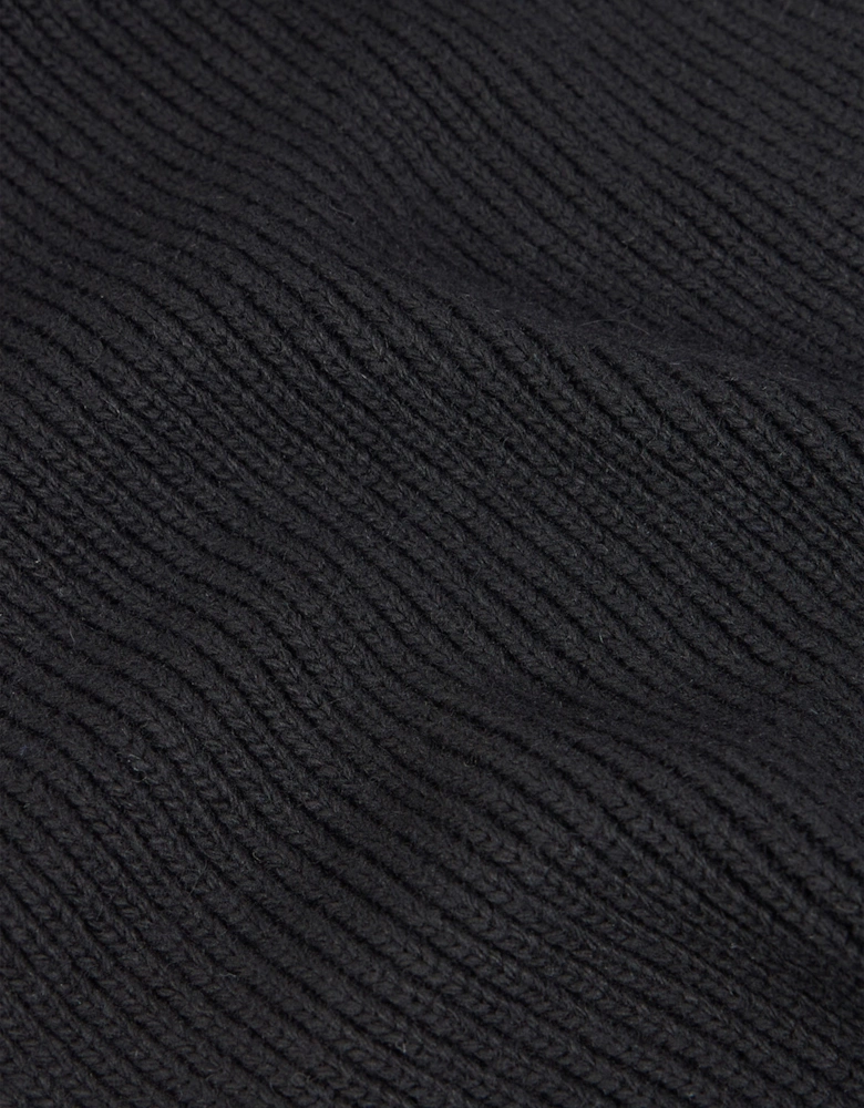Boys Wool Knitted Logo Scarf in Black