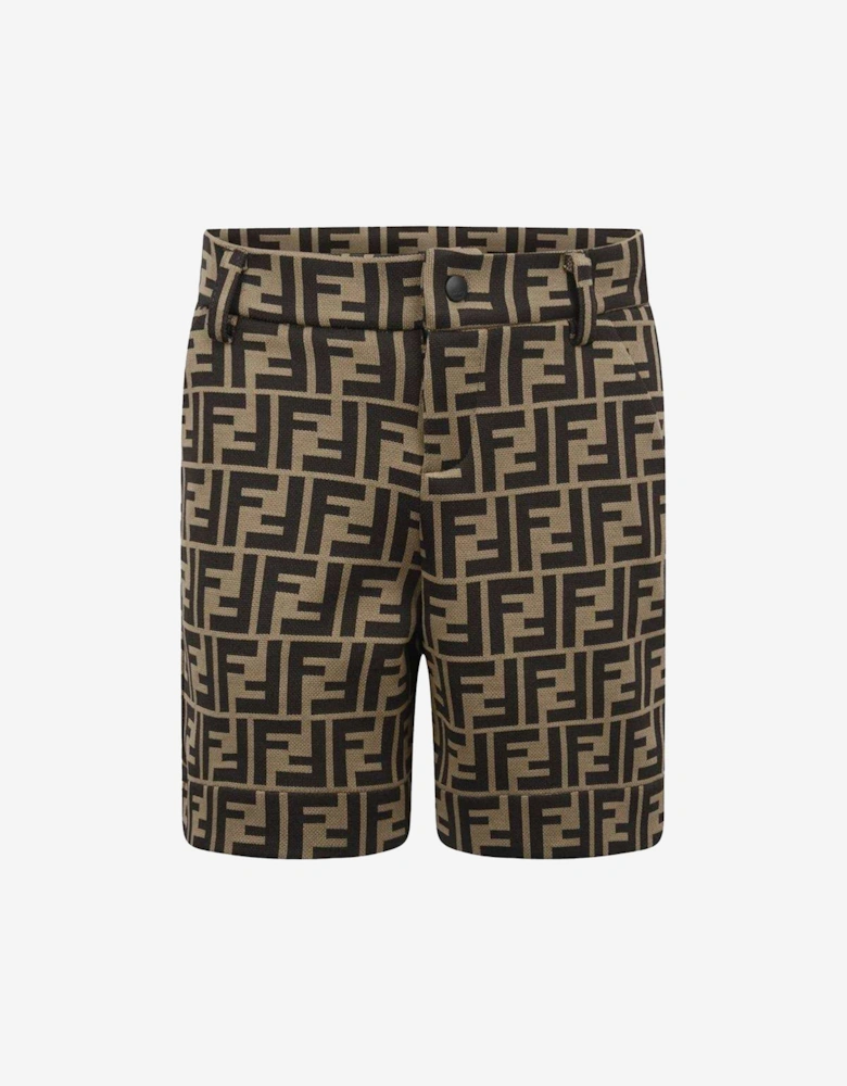 Baby Boys FF Logo Shorts in Brown