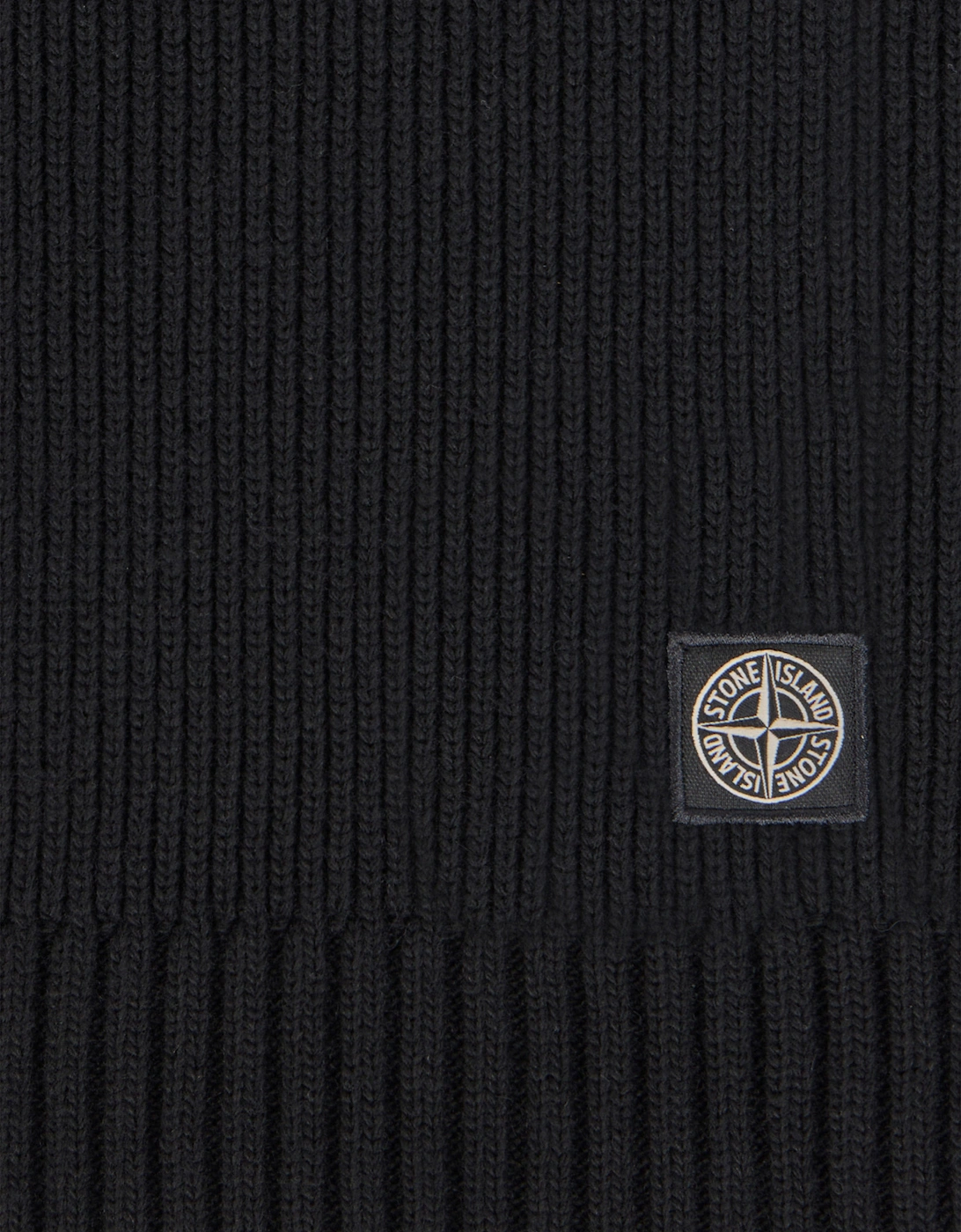 Boys Wool Knitted Logo Scarf in Black