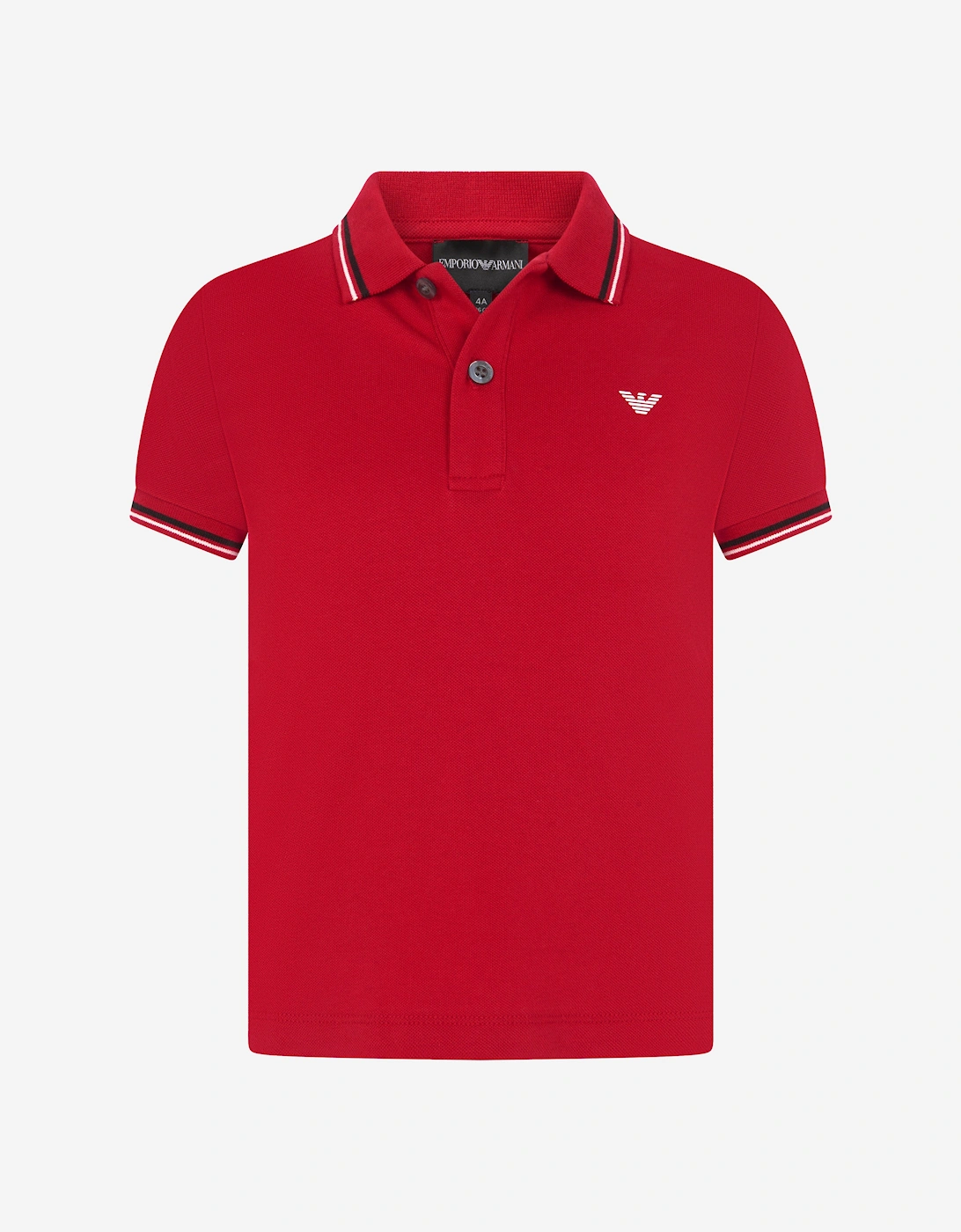 Boys Logo Polo Shirt in Red, 6 of 5