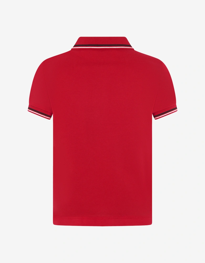 Boys Logo Polo Shirt in Red