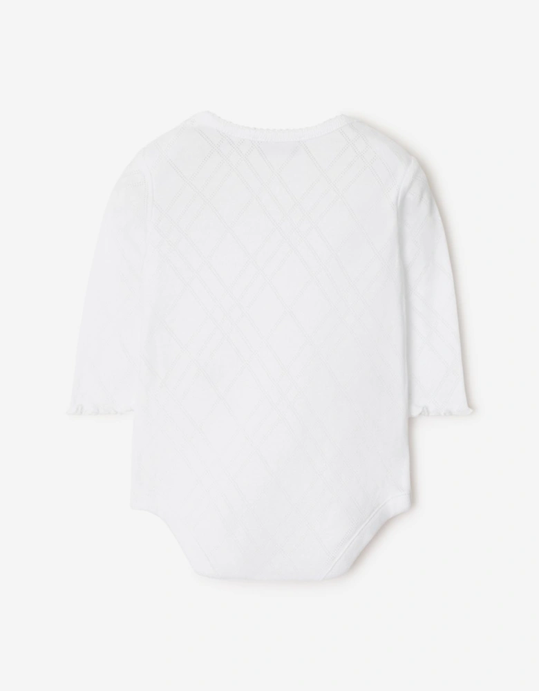 Baby Teddy Bear Bodysuit in White