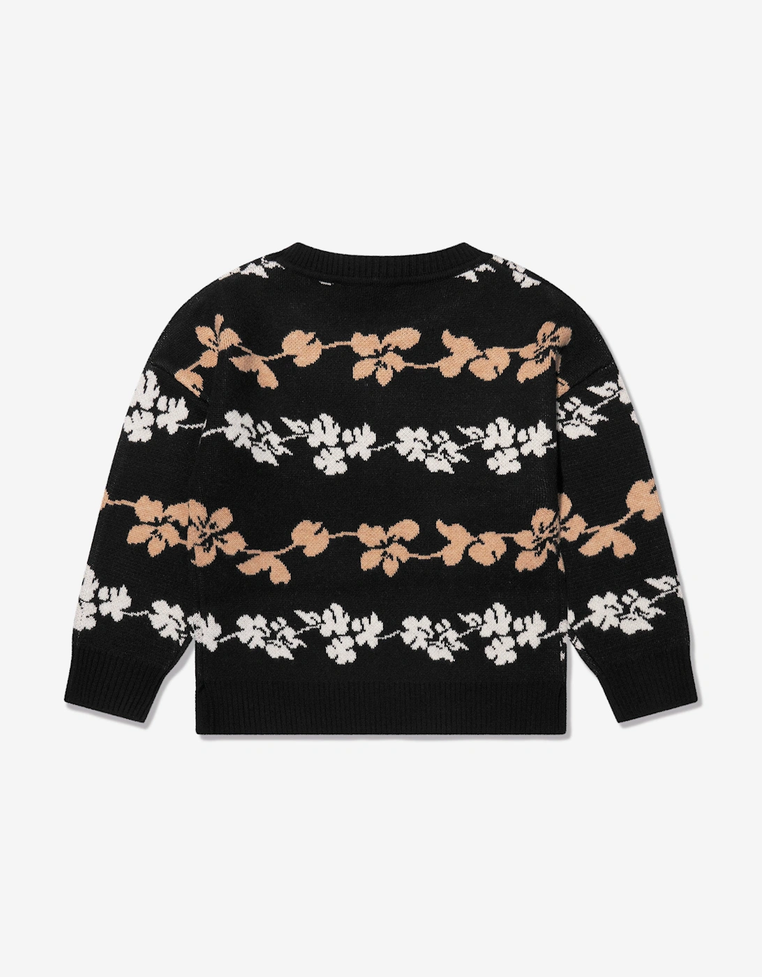 Girls Jacquard Knitted Jumper in Black