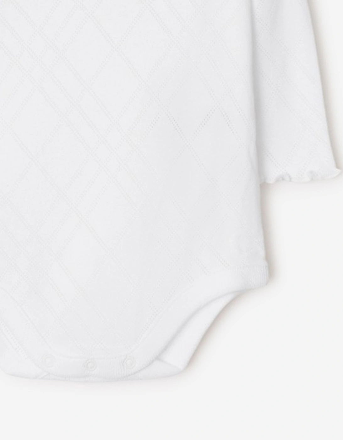 Baby Teddy Bear Bodysuit in White