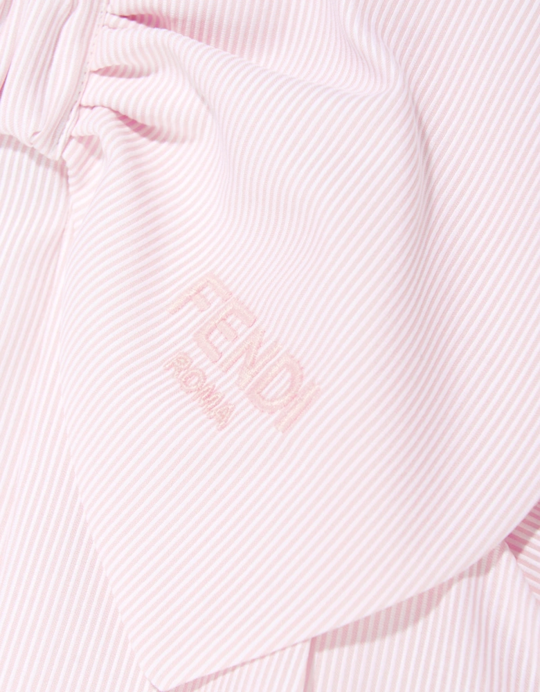 Baby Girls Striped Bow Dress in Pink