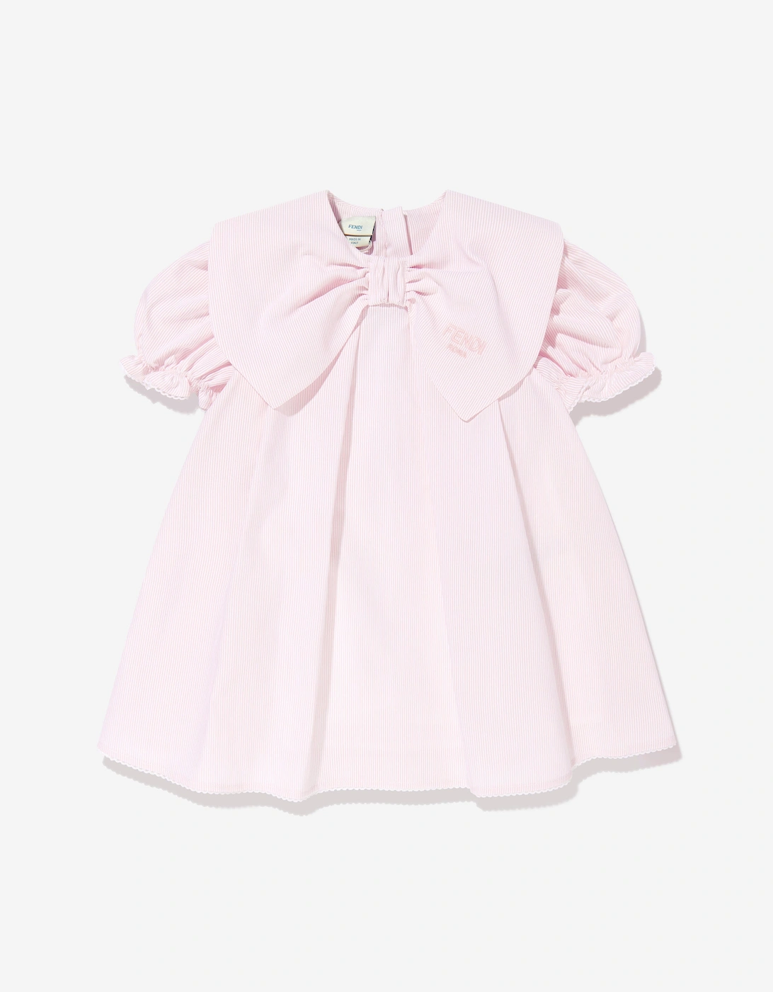 Baby Girls Striped Bow Dress in Pink, 5 of 4