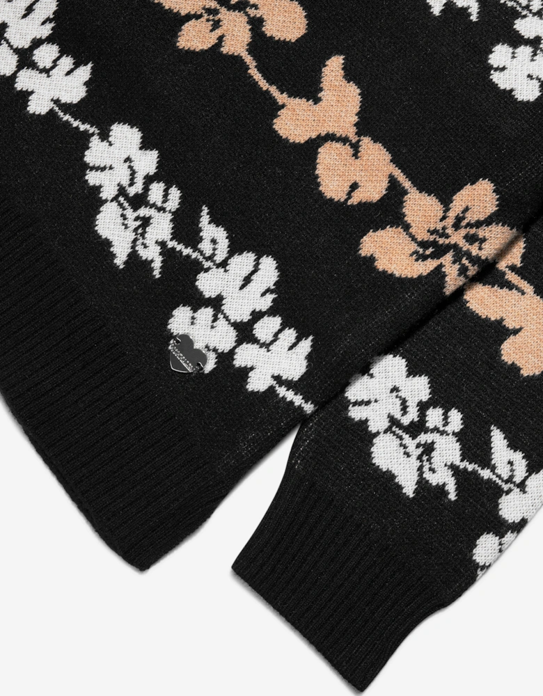 Girls Jacquard Knitted Jumper in Black