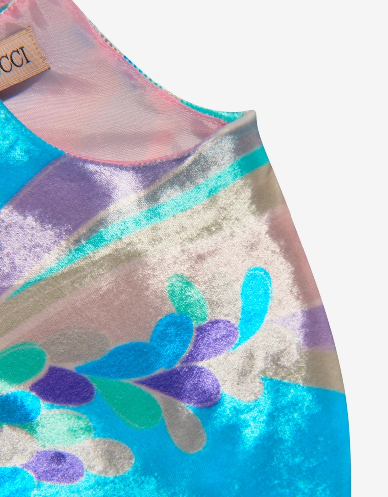 Girls Velvet Patterned Blouse