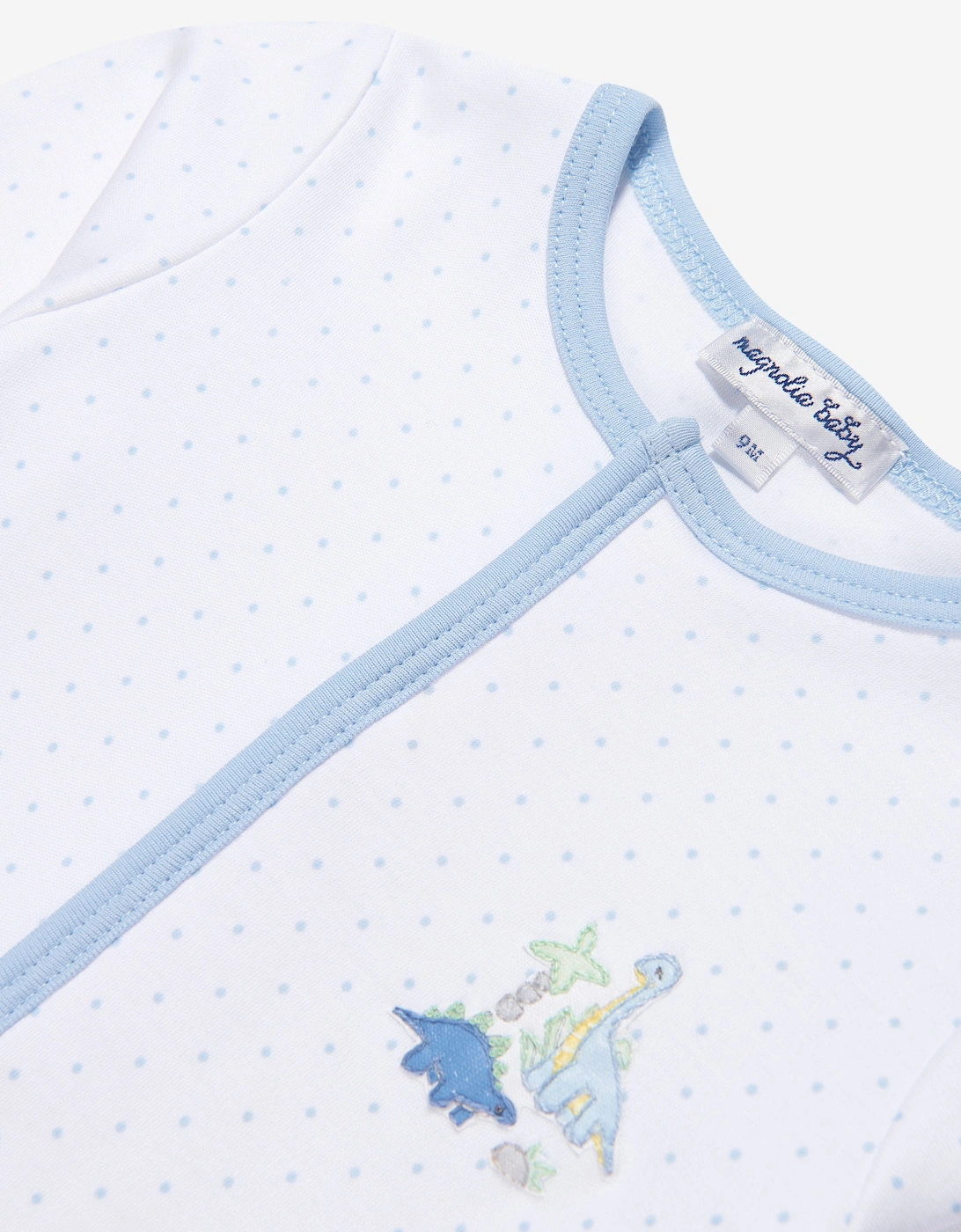 Baby Boys Dinoland Embroidered Babygrow in White