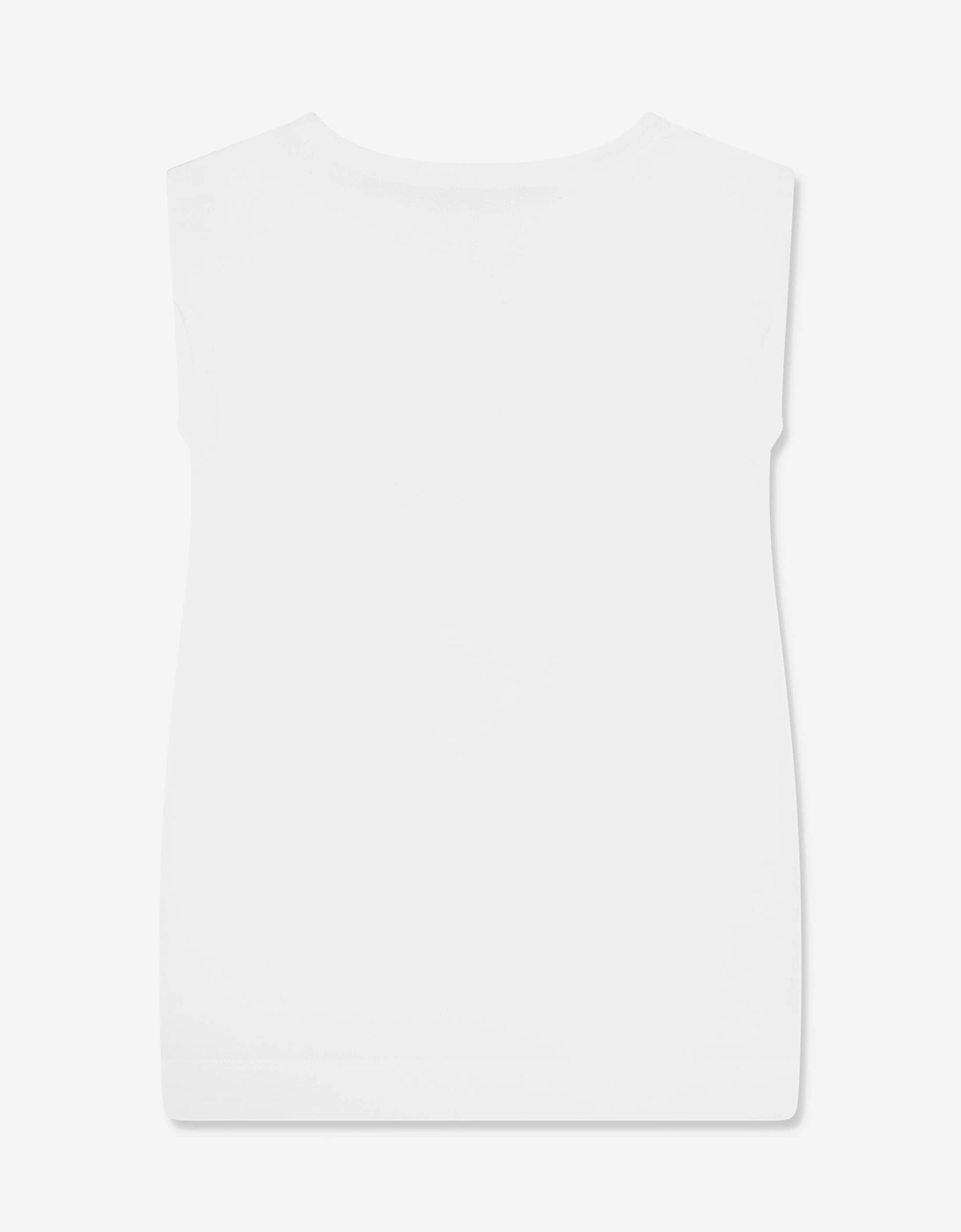 Girls Sleeveless Logo Dress In White