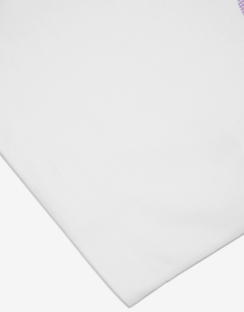 Girls Sleeveless Logo Dress In White