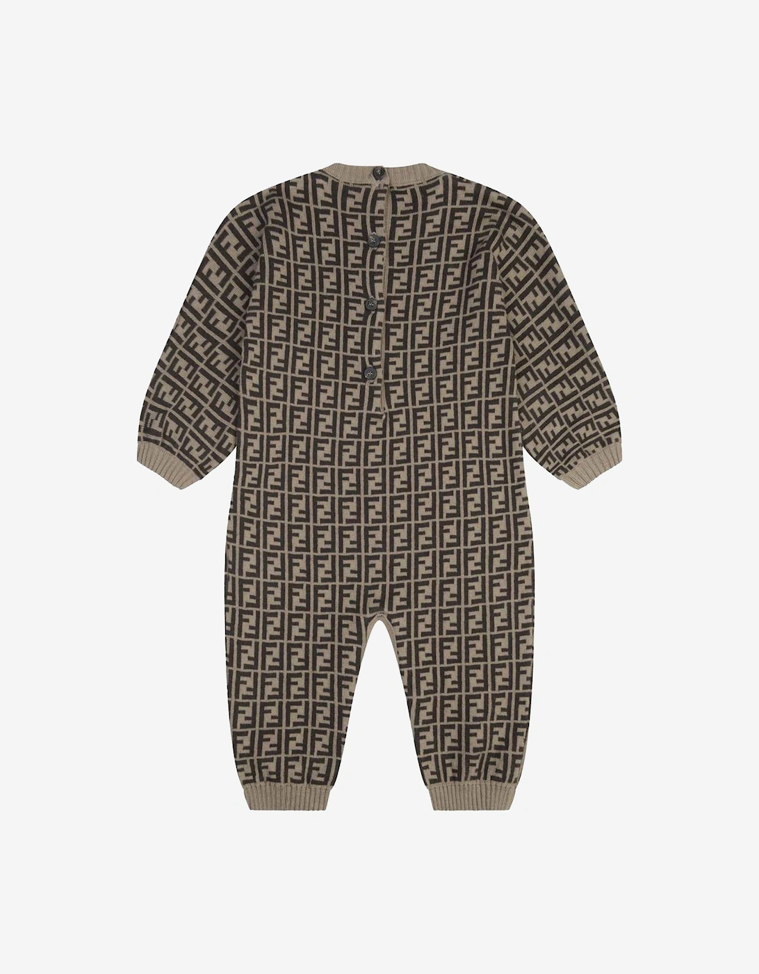 Baby Cotton & Cashmere Romper in Brown