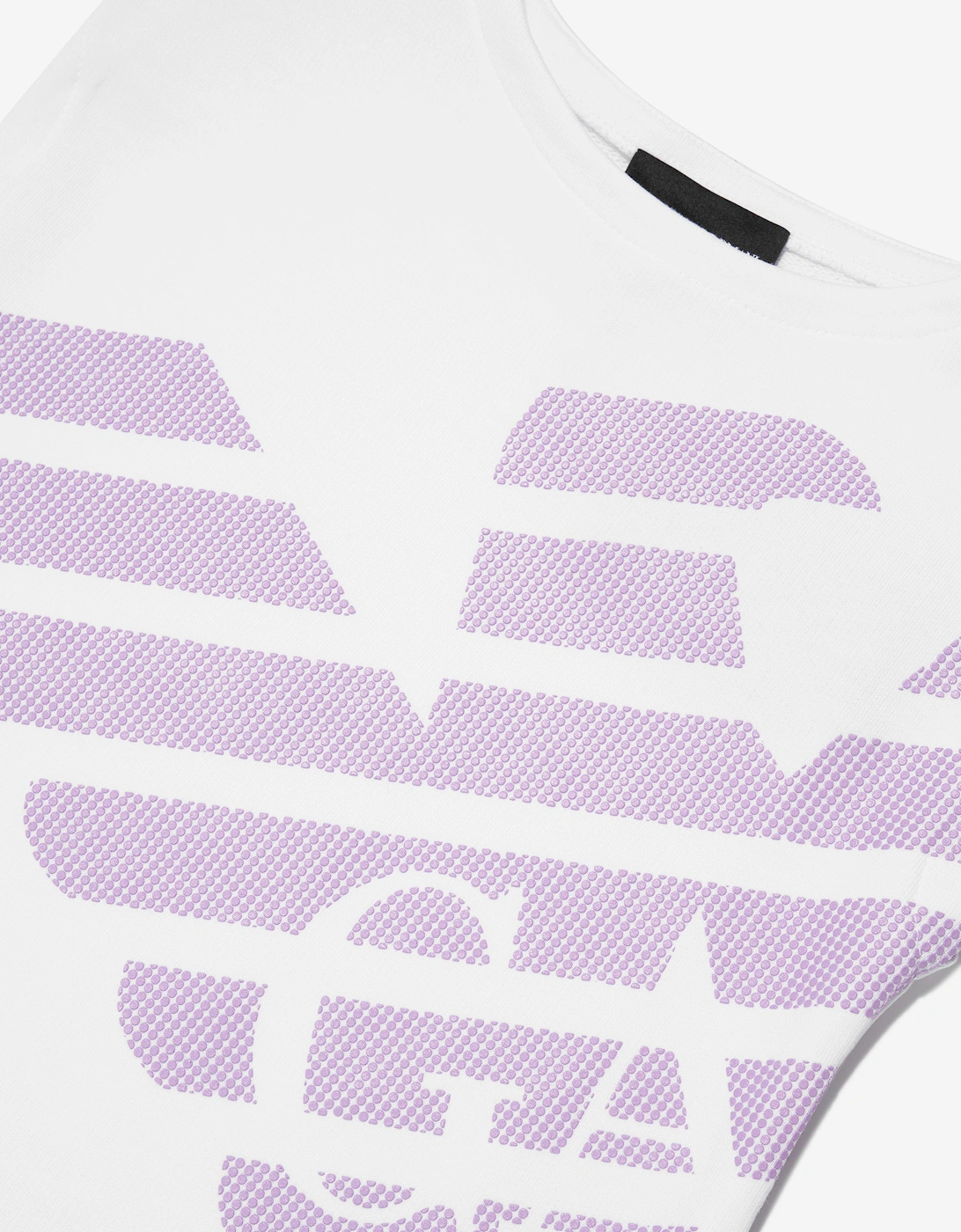 Girls Sleeveless Logo Dress In White