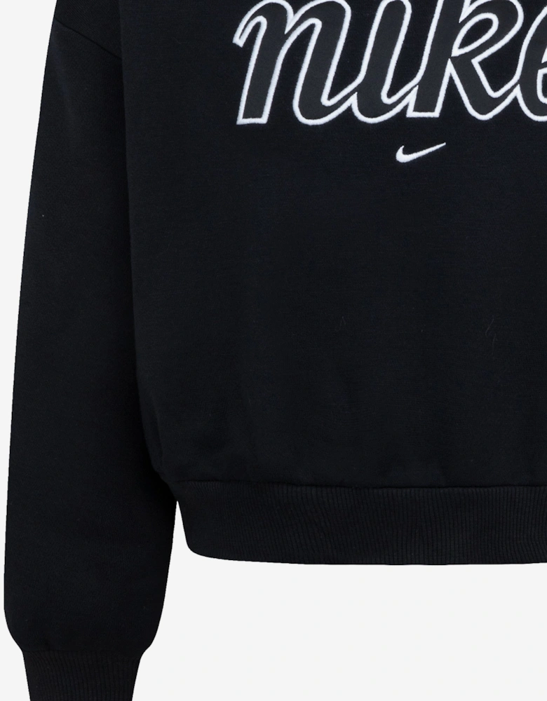 Girls NSW Club Fleece Boxy Hoodie in Black