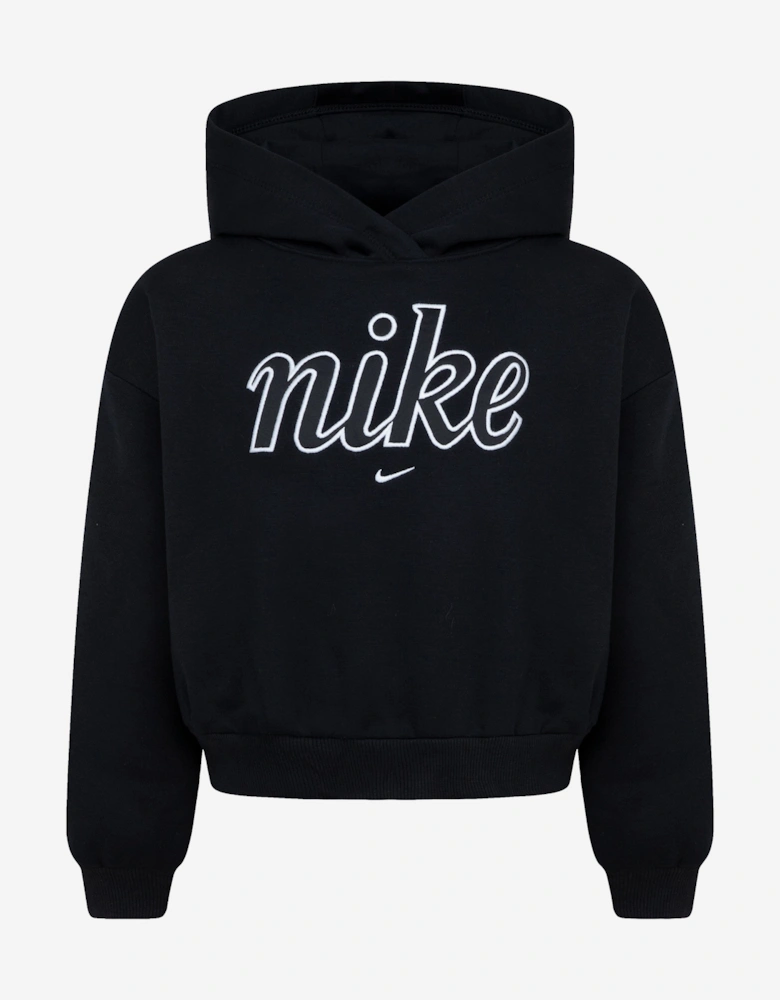 Girls NSW Club Fleece Boxy Hoodie in Black