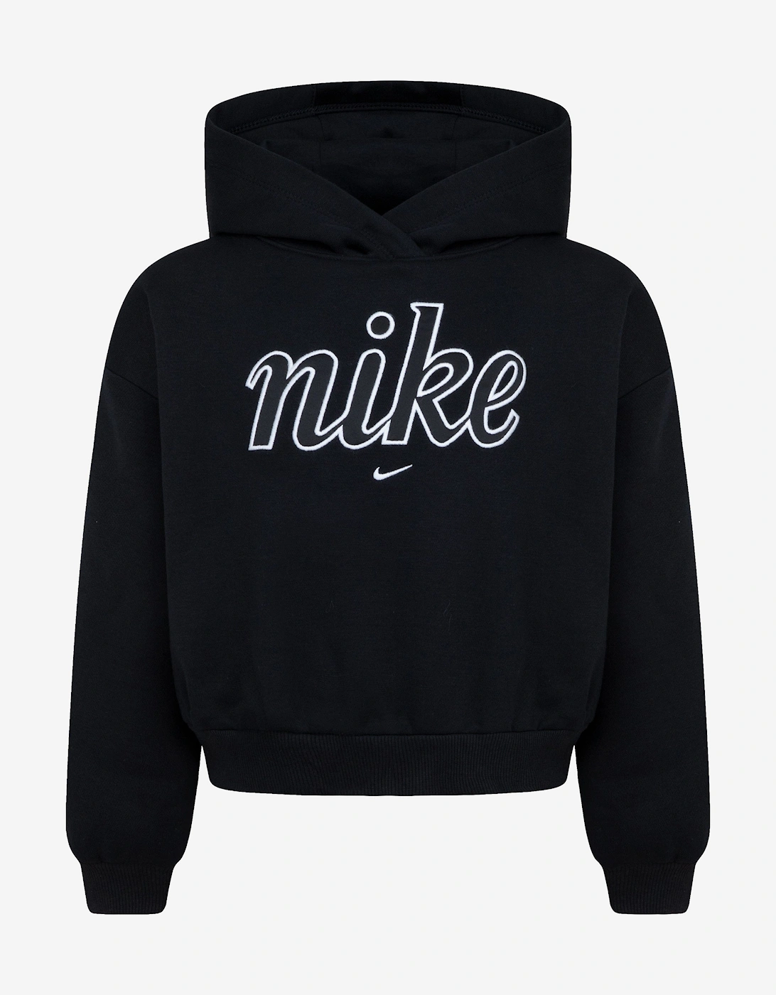 Girls NSW Club Fleece Boxy Hoodie in Black, 5 of 4