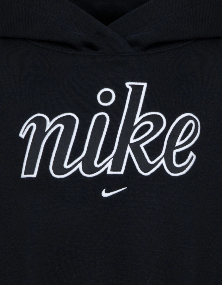 Girls NSW Club Fleece Boxy Hoodie in Black