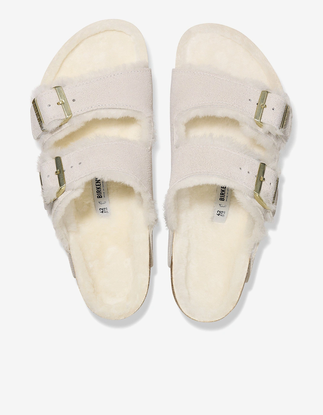 Shearling Suede Sandals in White