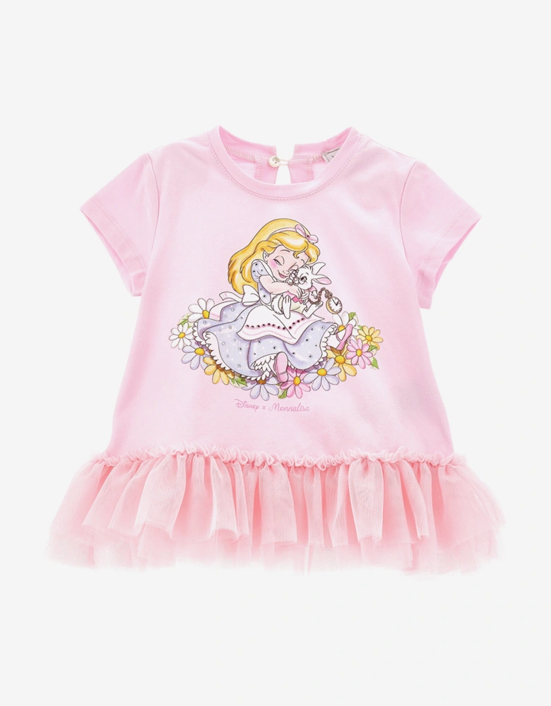 Baby Girls Alice In Wonderland T-Shirt in Pink