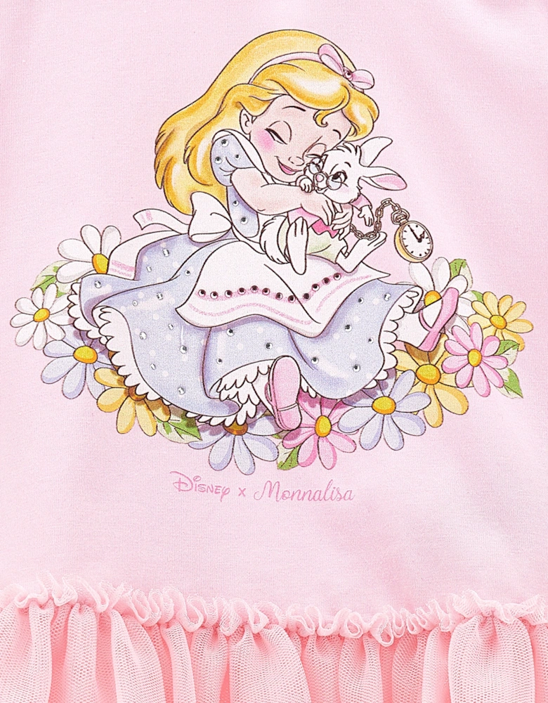 Baby Girls Alice In Wonderland T-Shirt in Pink