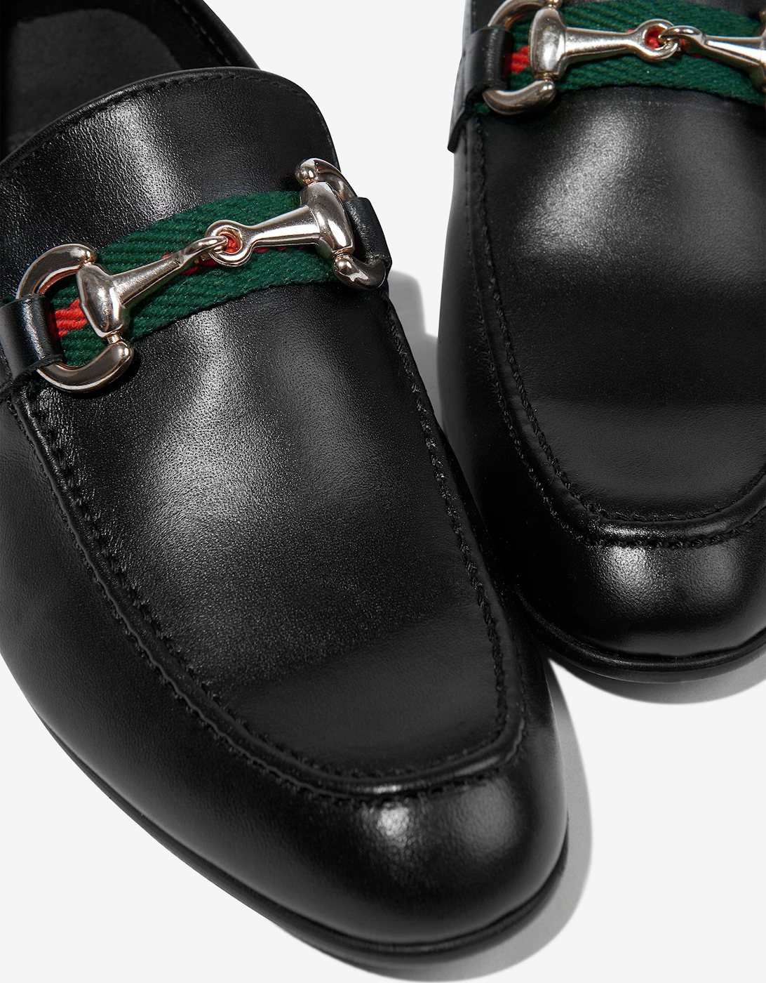 Boys Leather Loafers in Black