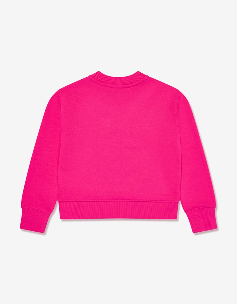 Girls French Terry Stacked Logo Sweatshirt in Pink