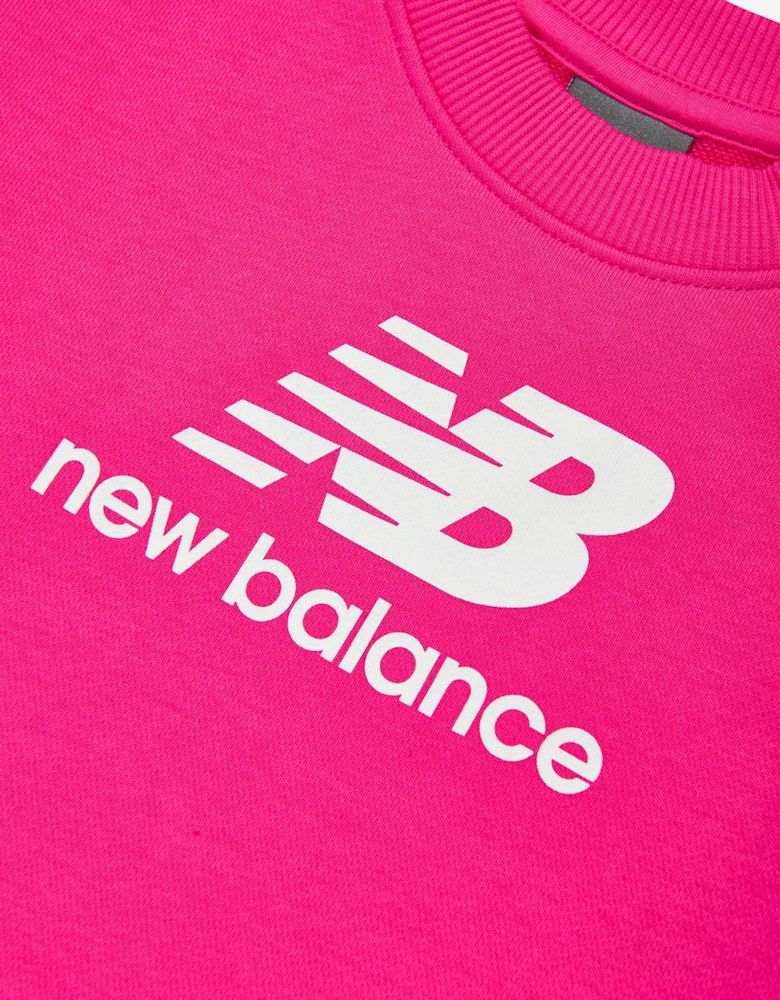 Girls French Terry Stacked Logo Sweatshirt in Pink