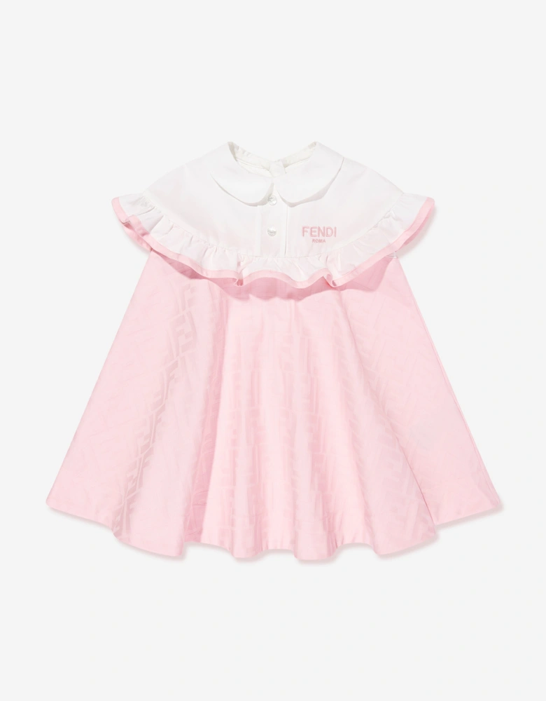 Baby Girls FF Jacquard Logo Dress in Pink