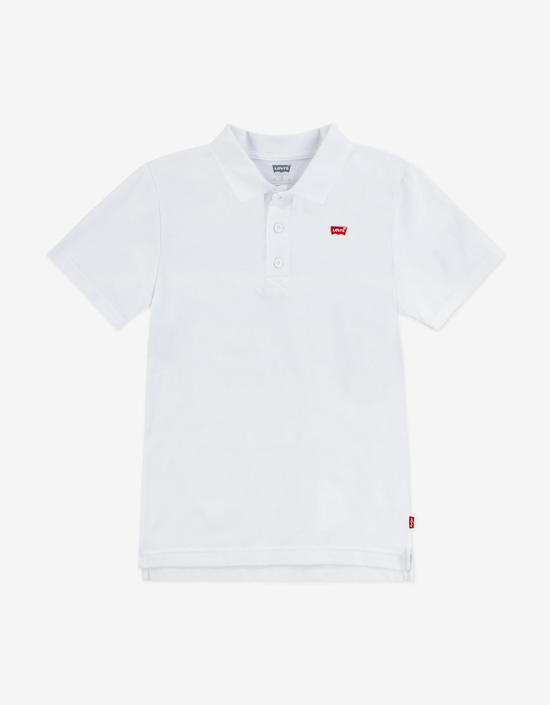 Boys Back Neck Tape Polo Shirt in White, 5 of 4