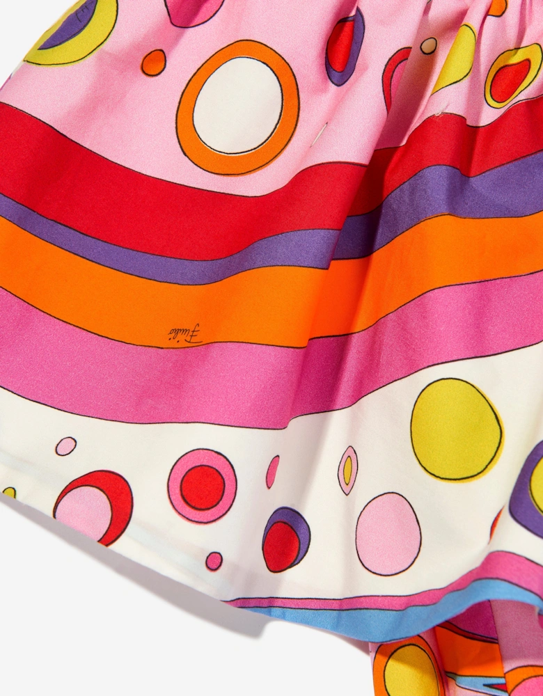 Girls Fontane Print Ruffle Dress in Multicolour