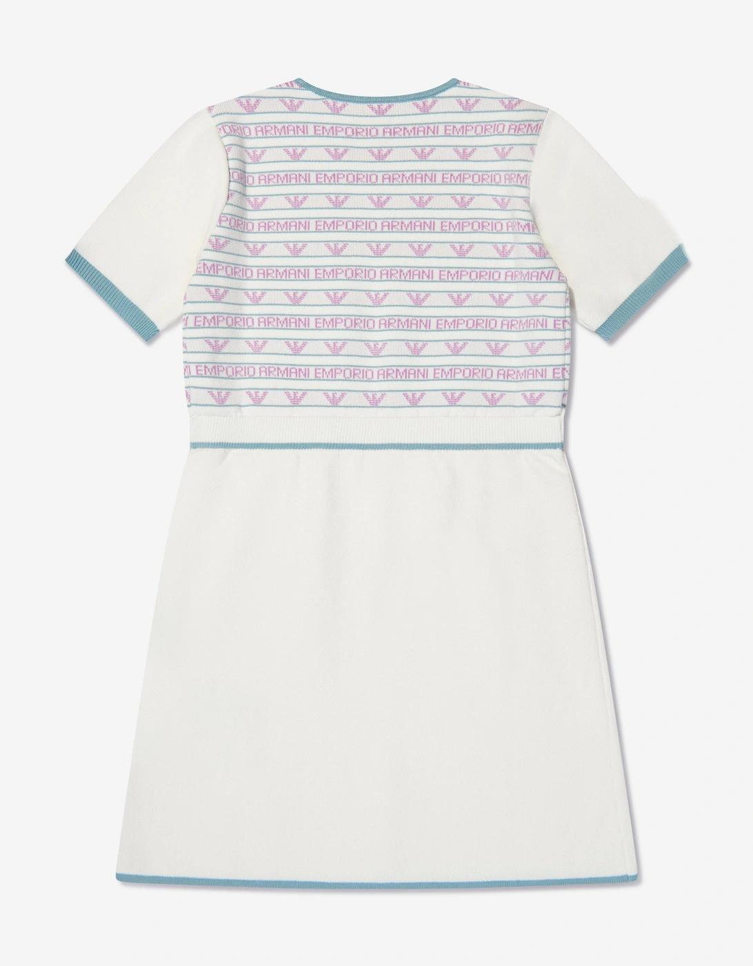 Girls Short Sleeve Logo Dress In White