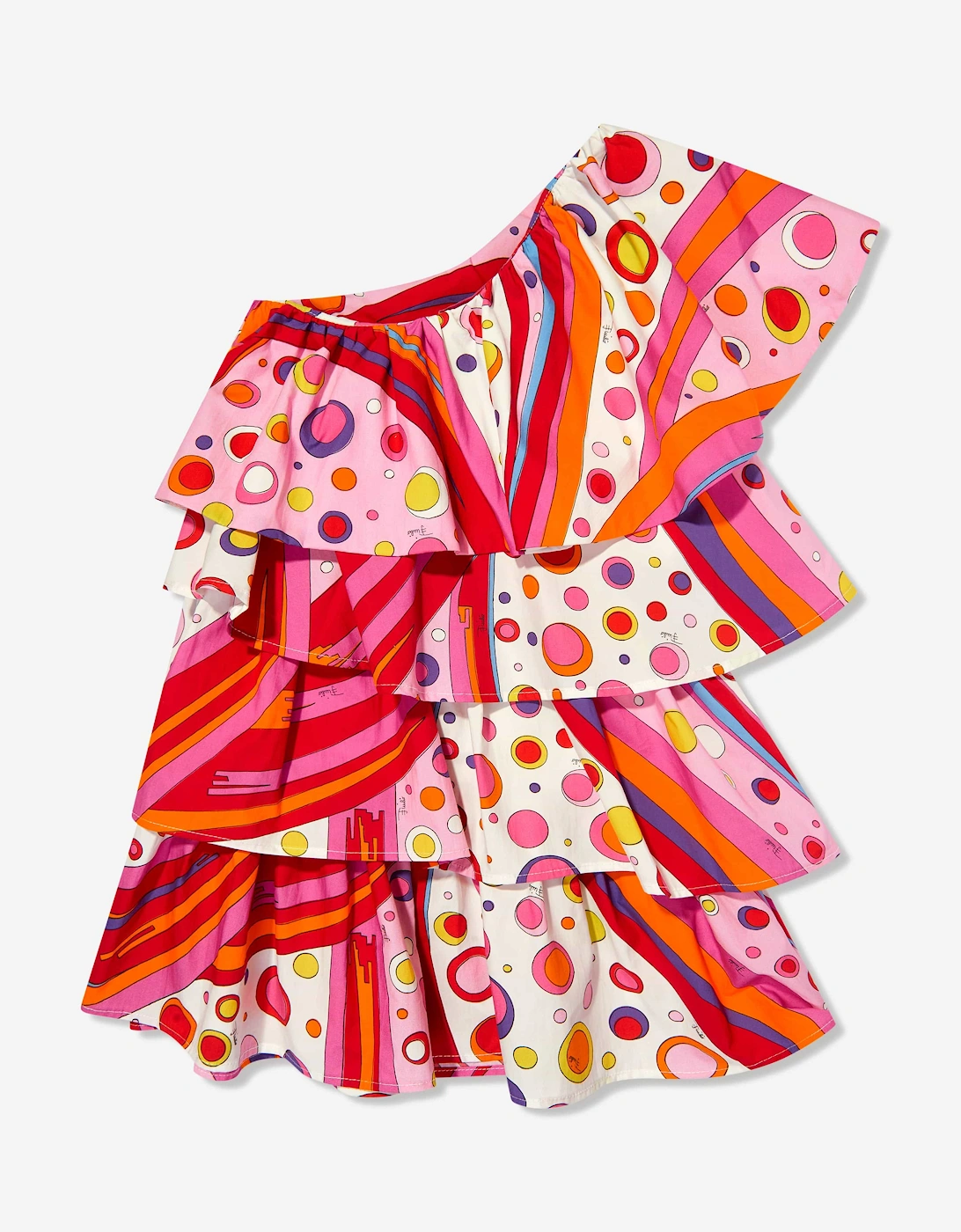 Girls Fontane Print Ruffle Dress in Multicolour