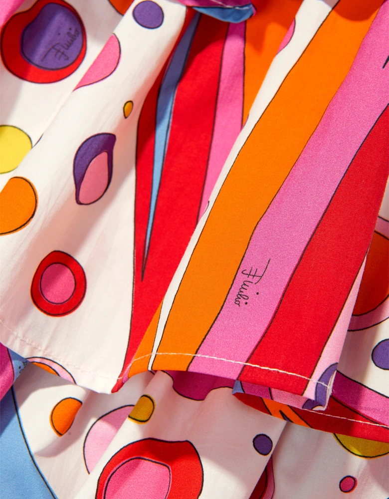 Girls Fontane Print Ruffle Dress in Multicolour