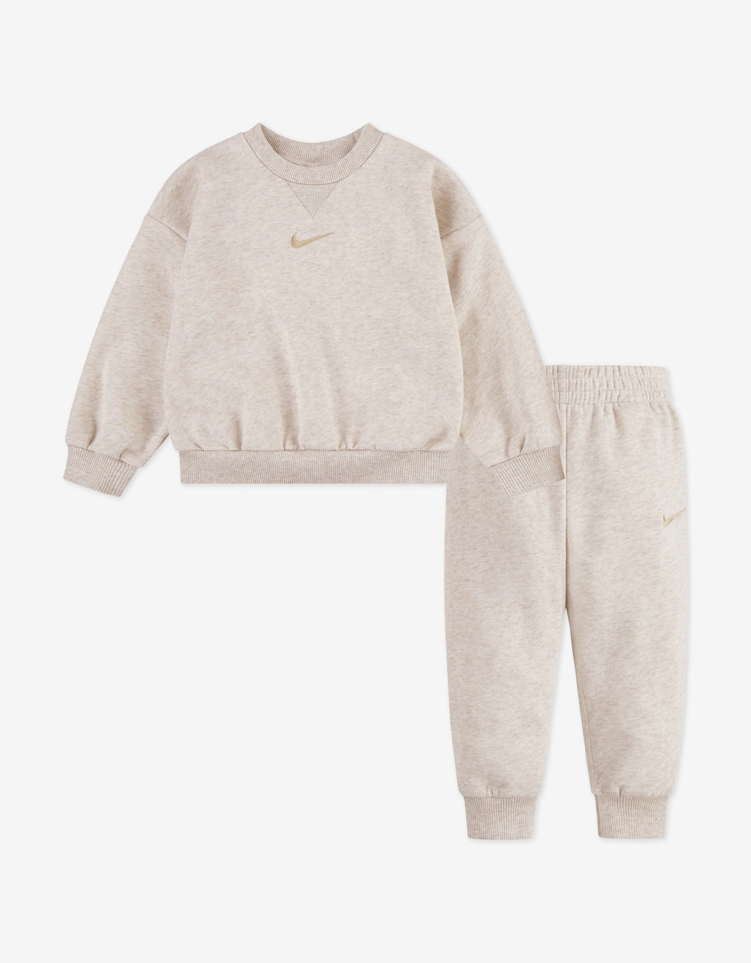 Nike Girls Cream Baby 'S Essential Fleece Tracksuit In Ivory  3-6 Months 3 Mths Kids