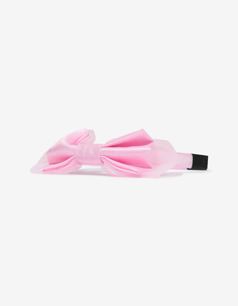 Girls Tulle Bow Headband in Pink